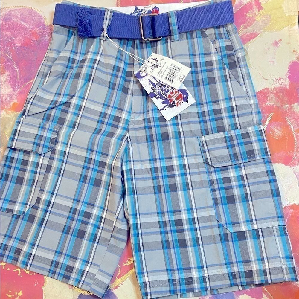 Pacific Blue Boys Plaid Fashion Shorts size: 5&12